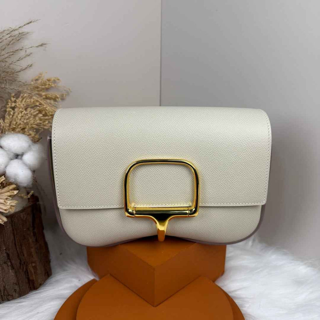 Hermès Della Cavalleria Elan Bag in Beige Epsom Calfskin Gold Hardware