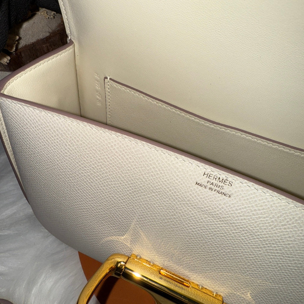 Hermès Della Cavalleria Elan Bag in Beige Epsom Calfskin Gold Hardware