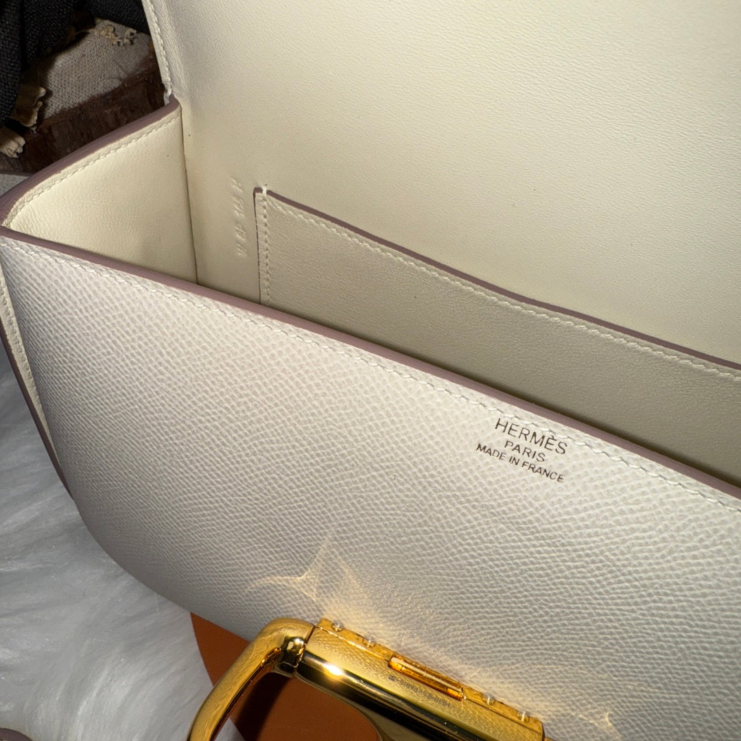 Hermès Della Cavalleria Elan Bag in Beige Epsom Calfskin Gold Hardware
