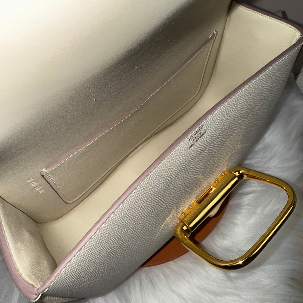 Hermès Della Cavalleria Elan Bag in Beige Epsom Calfskin Gold Hardware