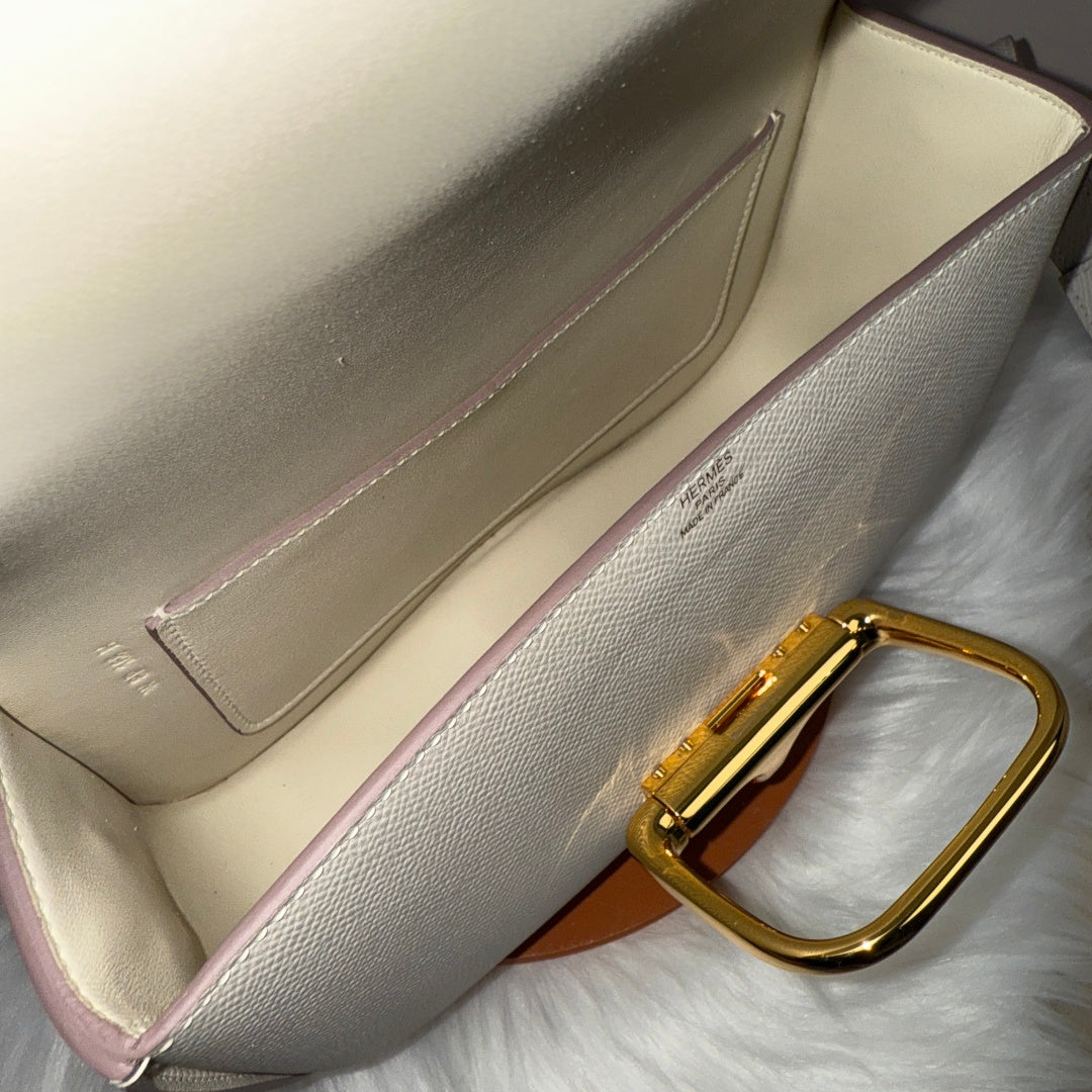 Hermès Della Cavalleria Elan Bag in Beige Epsom Calfskin Gold Hardware