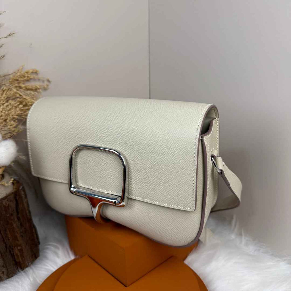 Hermès Della Cavalleria Elan Bag in Beige Epsom Calfskin Silver Hardware