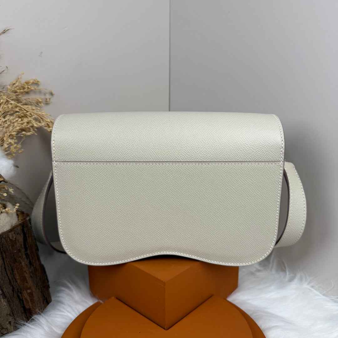 Hermès Della Cavalleria Elan Bag in Beige Epsom Calfskin Silver Hardware