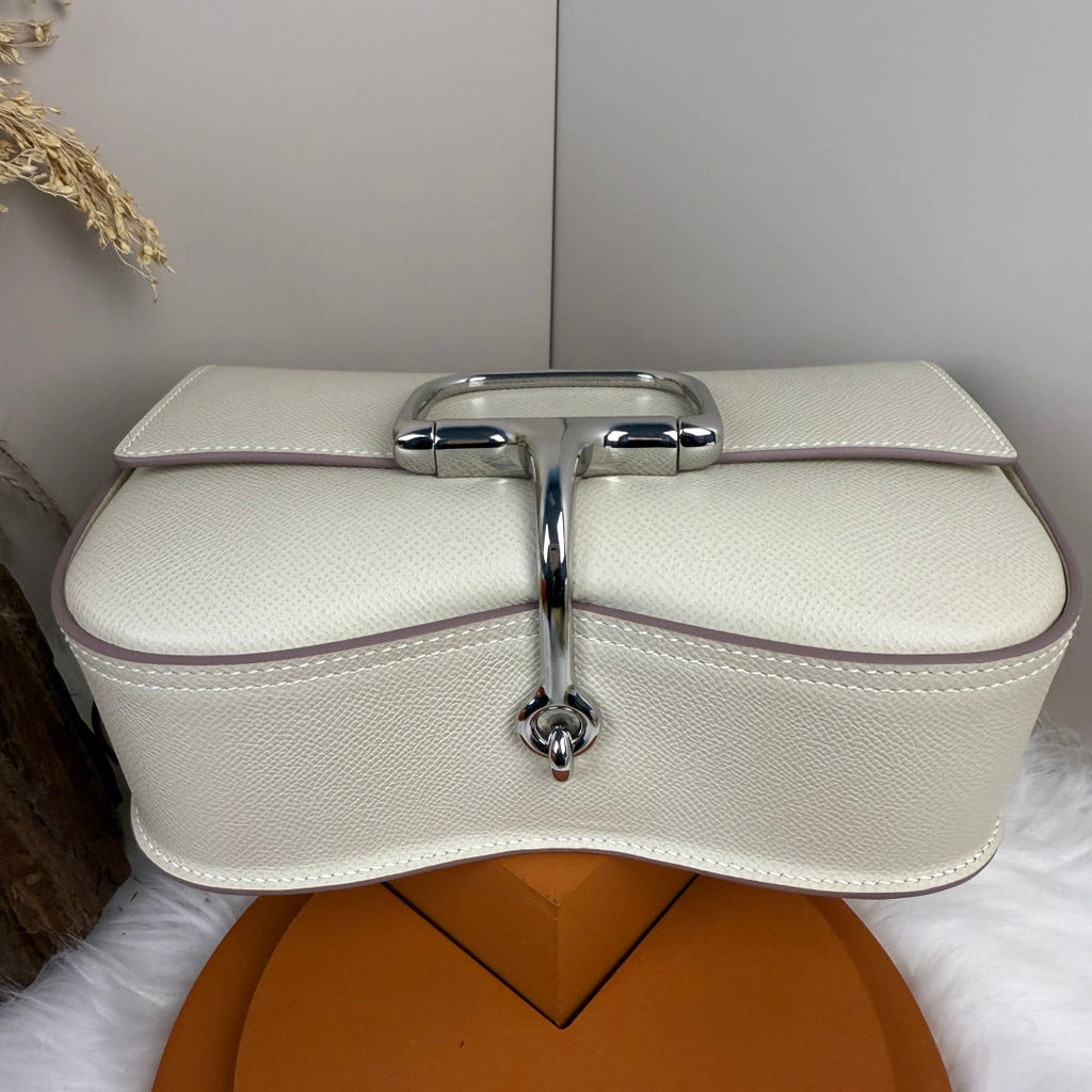 Hermès Della Cavalleria Elan Bag in Beige Epsom Calfskin Silver Hardware