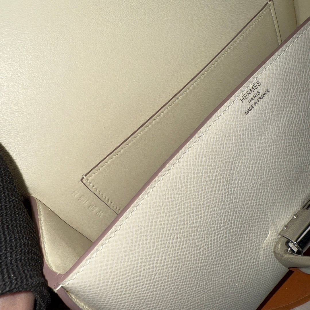 Hermès Della Cavalleria Elan Bag in Beige Epsom Calfskin Silver Hardware