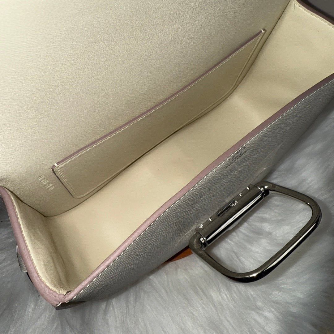 Hermès Della Cavalleria Elan Bag in Beige Epsom Calfskin Silver Hardware