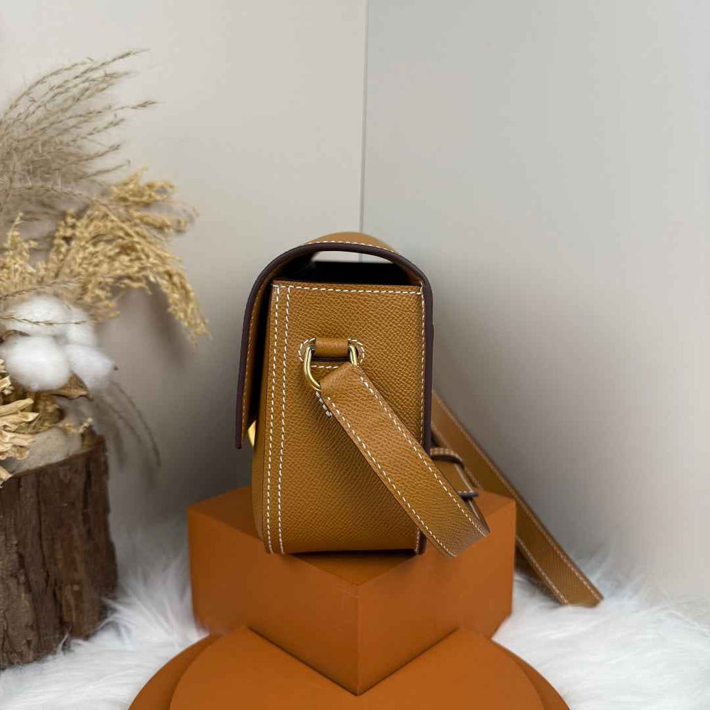 Hermès Della Cavalleria Elan Bag in Brown Epsom Calfskin Gold Hardware
