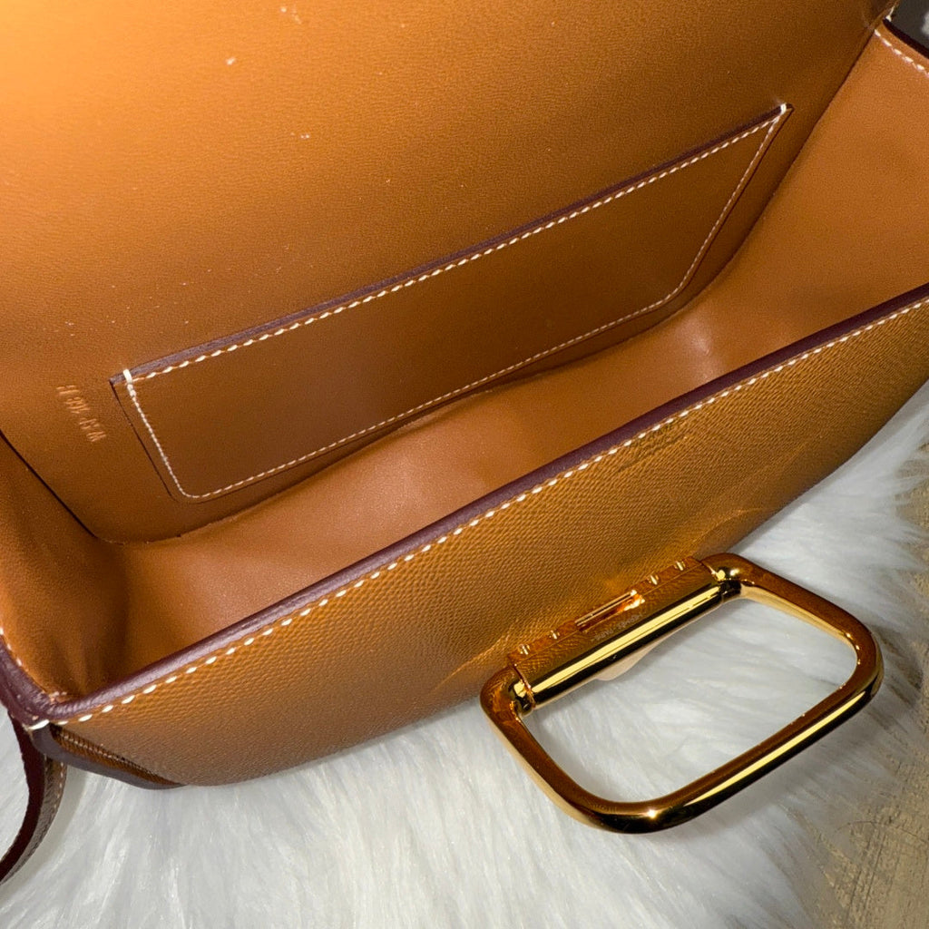 Hermès Della Cavalleria Elan Bag in Brown Epsom Calfskin Gold Hardware