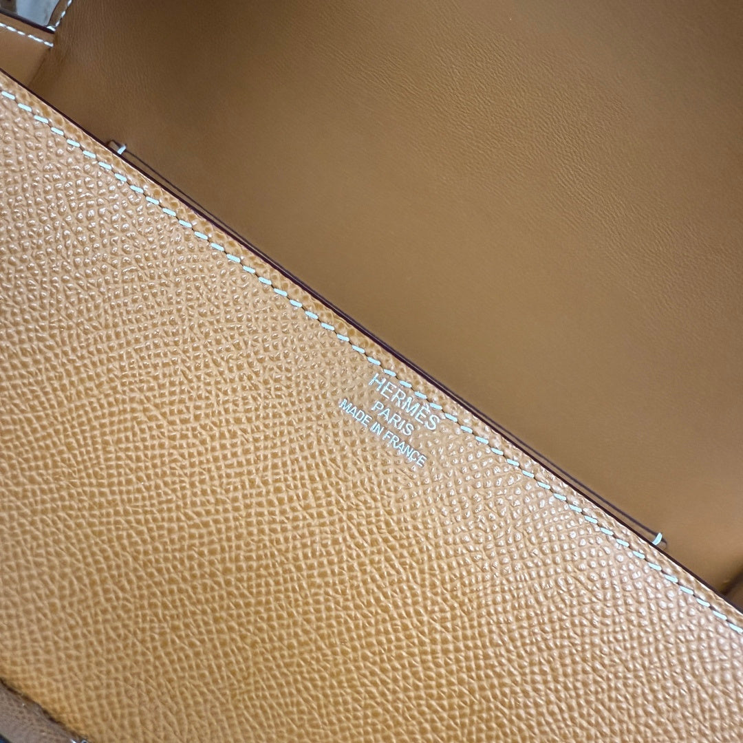 Hermès Della Cavalleria Elan Bag in Brown Epsom Calfskin Silver Hardware