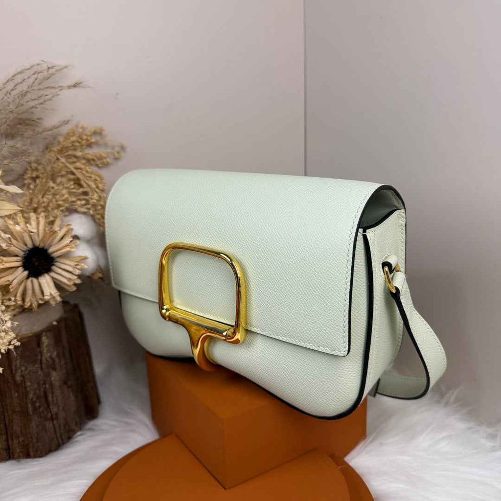 Hermès Della Cavalleria Elan Bag in Light Green Epsom Calfskin Gold Hardware
