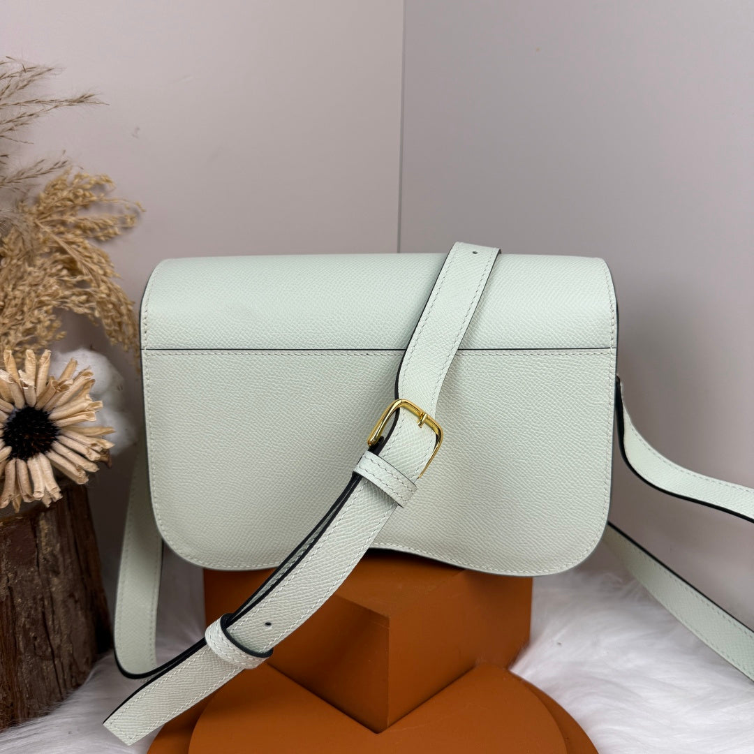Hermès Della Cavalleria Elan Bag in Light Green Epsom Calfskin Gold Hardware