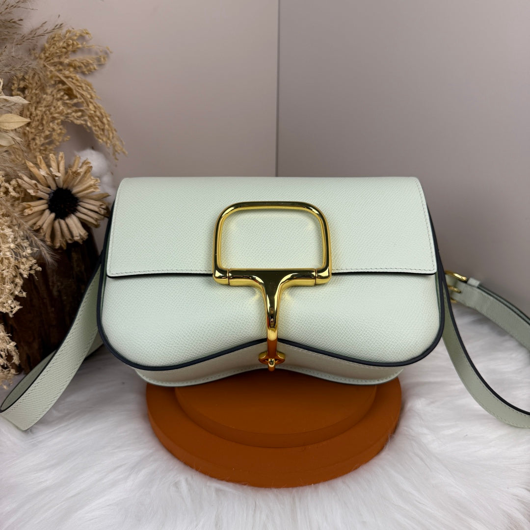 Hermès Della Cavalleria Elan Bag in Light Green Epsom Calfskin Gold Hardware
