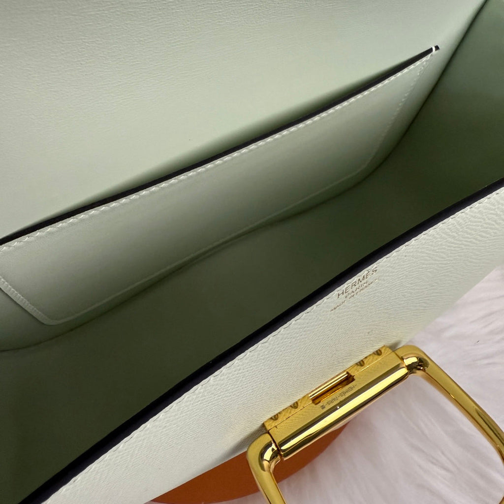 Hermès Della Cavalleria Elan Bag in Light Green Epsom Calfskin Gold Hardware