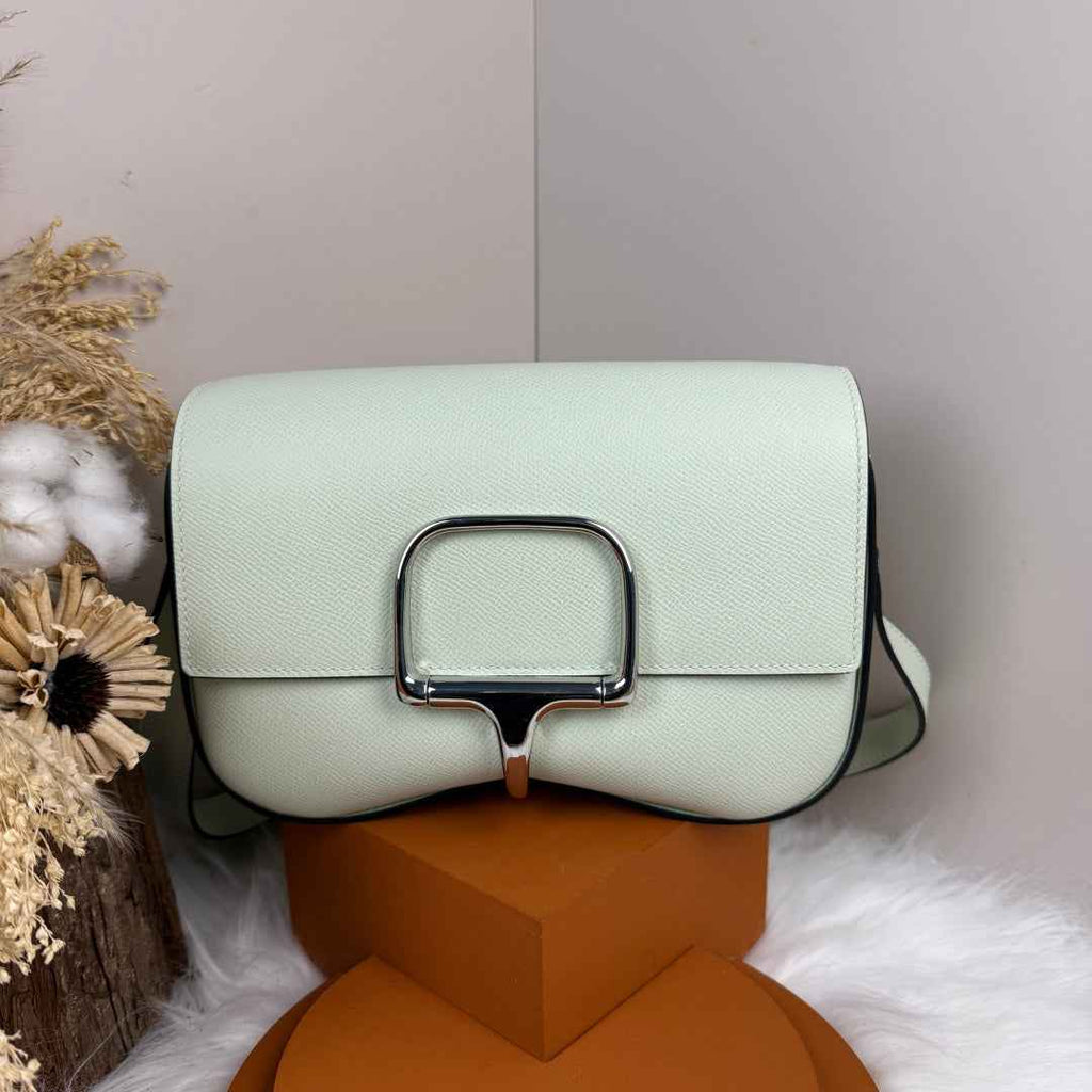 Hermès Della Cavalleria Elan Bag in Light Green Epsom Calfskin Silver Hardware