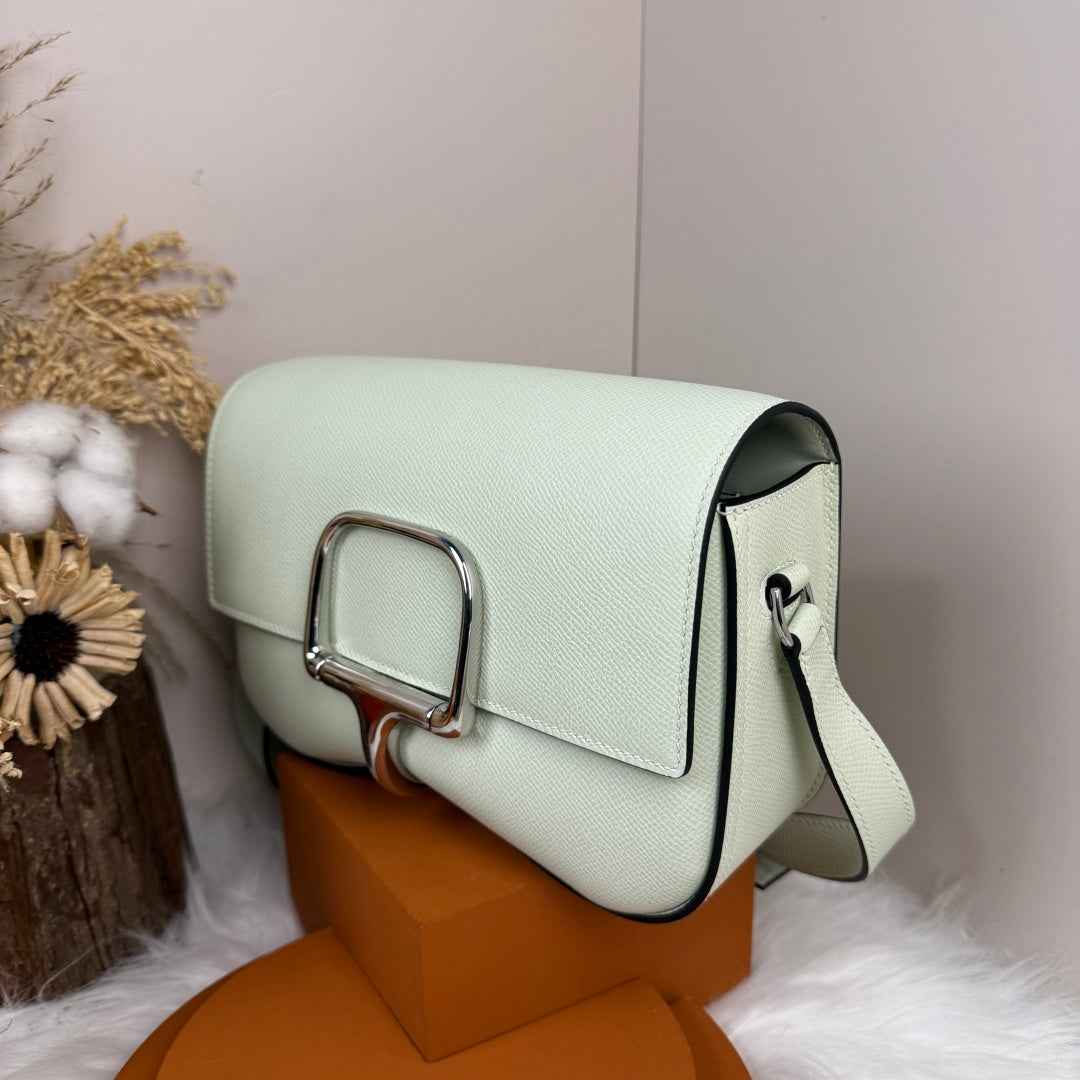 Hermès Della Cavalleria Elan Bag in Light Green Epsom Calfskin Silver Hardware