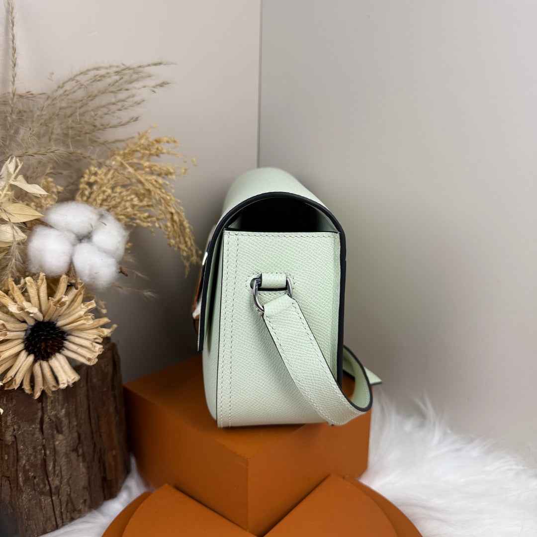 Hermès Della Cavalleria Elan Bag in Light Green Epsom Calfskin Silver Hardware