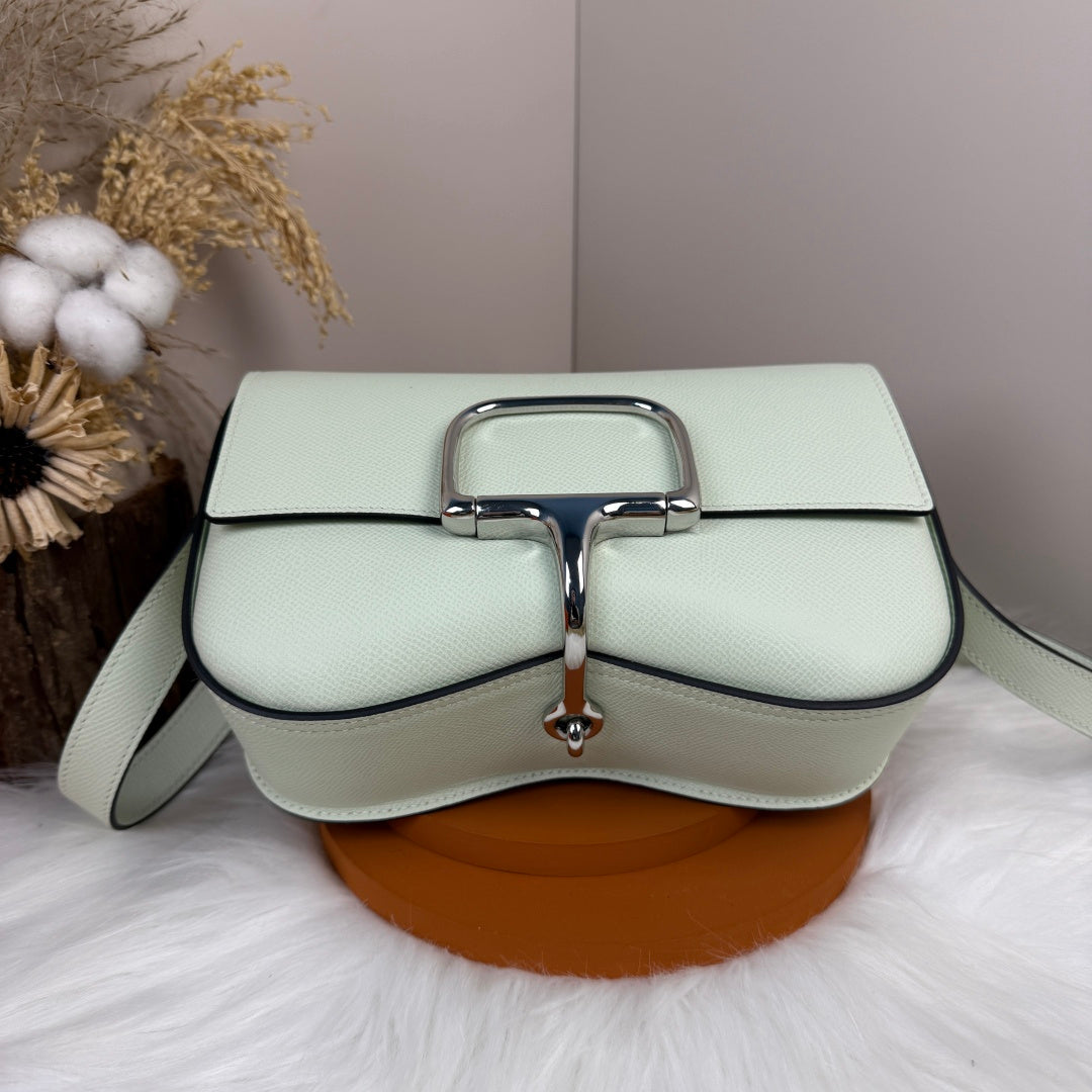 Hermès Della Cavalleria Elan Bag in Light Green Epsom Calfskin Silver Hardware