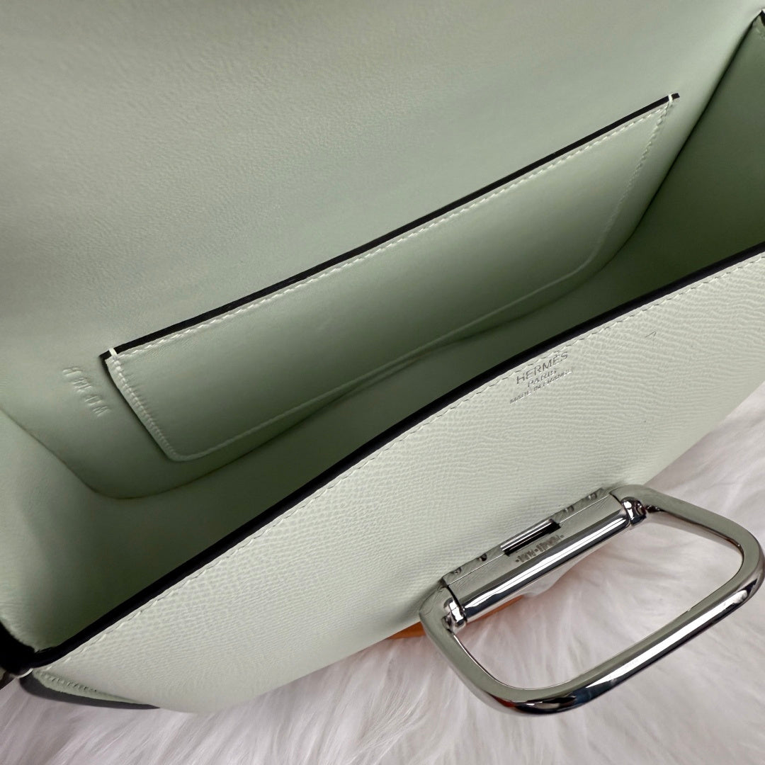 Hermès Della Cavalleria Elan Bag in Light Green Epsom Calfskin Silver Hardware