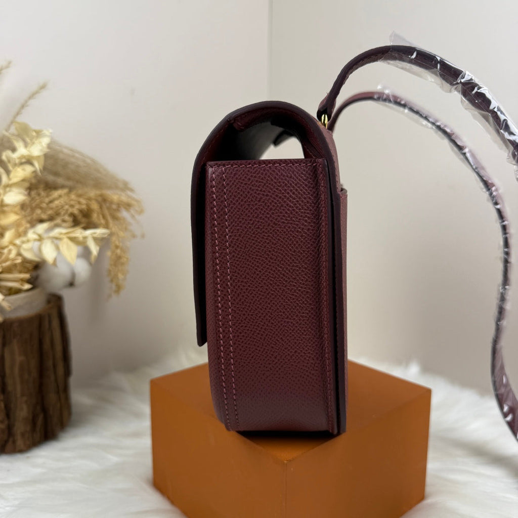 Hermès Della Cavalleria Mini Bag Epsom Calfskin Wine Red Gold Hardware