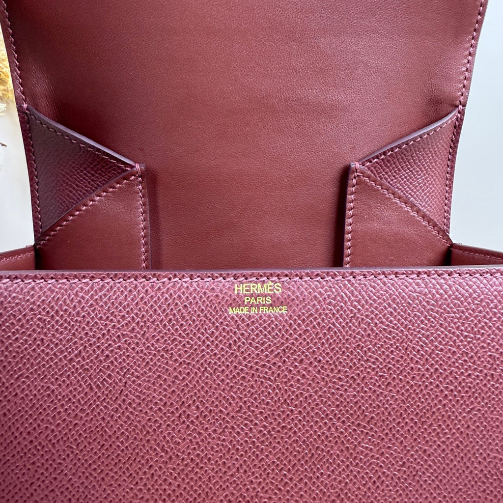 Hermès Della Cavalleria Mini Bag Epsom Calfskin Wine Red Gold Hardware