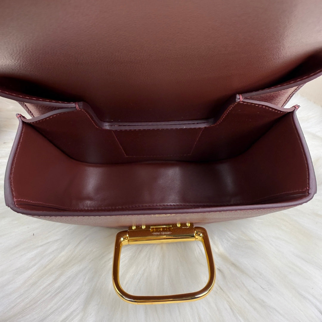 Hermès Della Cavalleria Mini Bag Epsom Calfskin Wine Red Gold Hardware