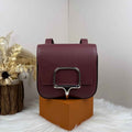 Hermès Della Cavalleria Mini Bag Wine Red Epsom Calfskin Silver Hardware