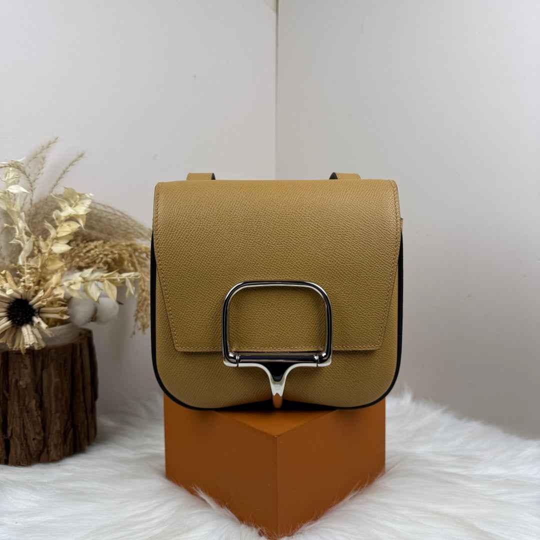 Hermès Della Cavalleria Mini Bag Apricot Epsom Calfskin Silver Hardware