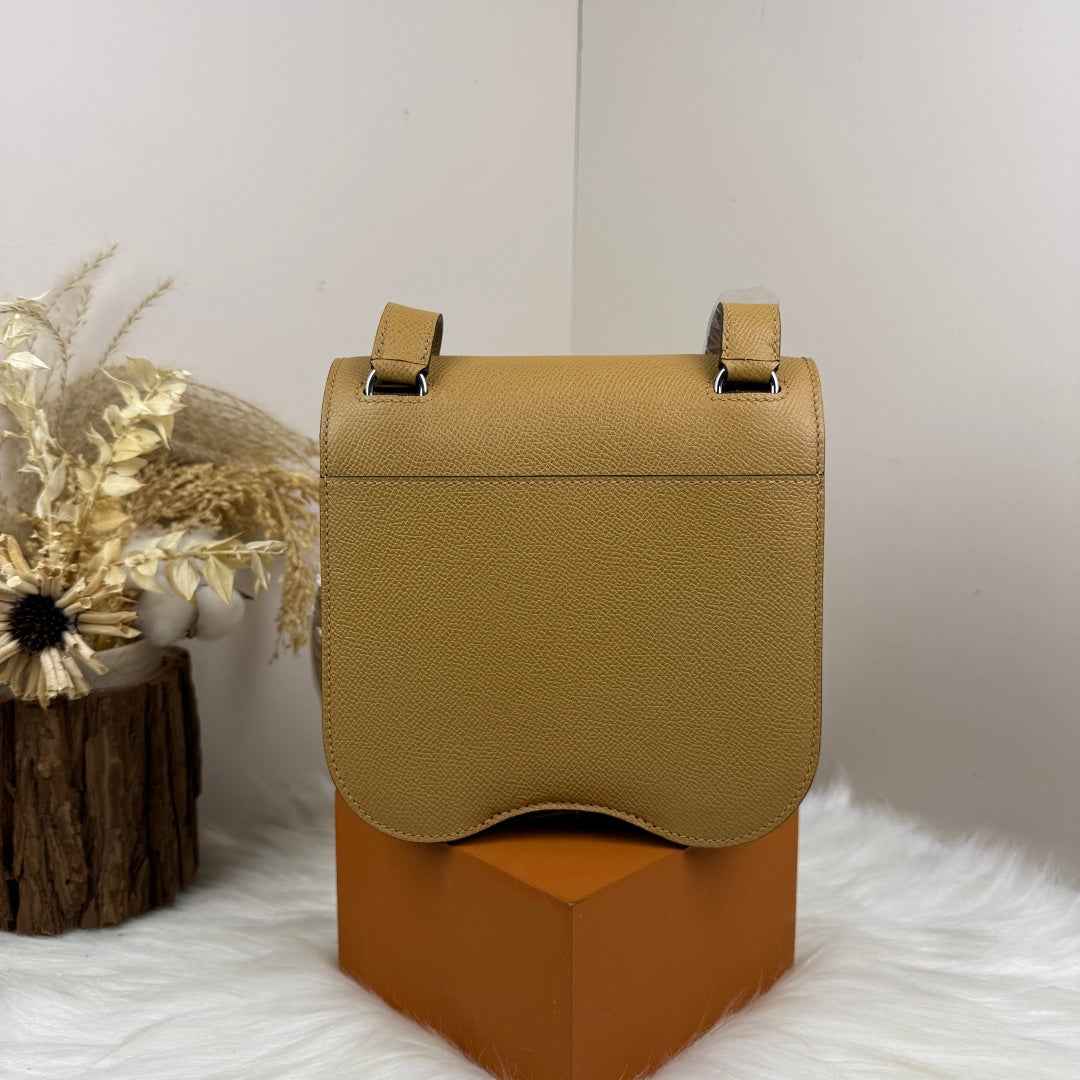 Hermès Della Cavalleria Mini Bag Apricot Epsom Calfskin Silver Hardware