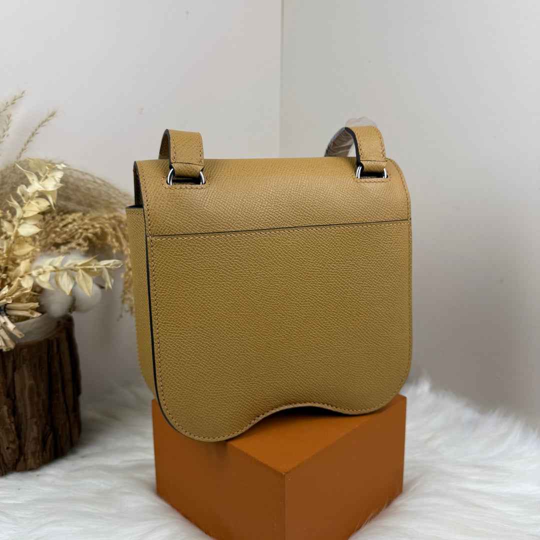 Hermès Della Cavalleria Mini Bag Apricot Epsom Calfskin Silver Hardware