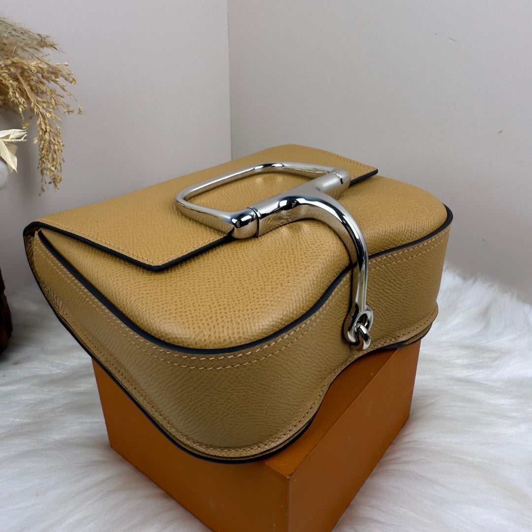 Hermès Della Cavalleria Mini Bag Apricot Epsom Calfskin Silver Hardware