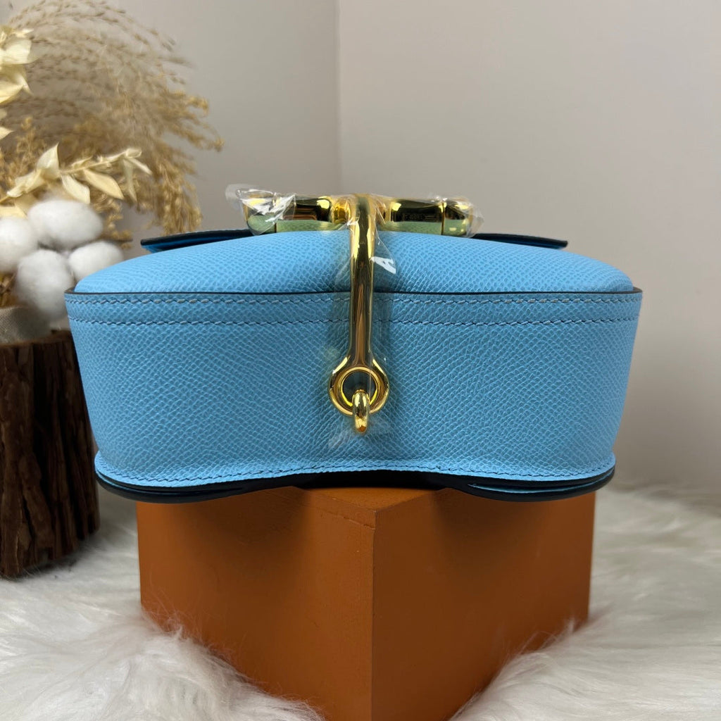 Hermès Della Cavalleria Mini Bag Epsom Calfskin Blue Gold Hardware