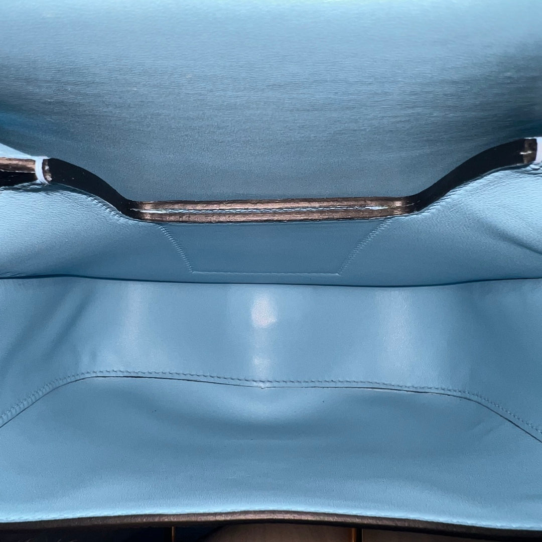 Hermès Della Cavalleria Mini Bag Epsom Calfskin Blue Gold Hardware
