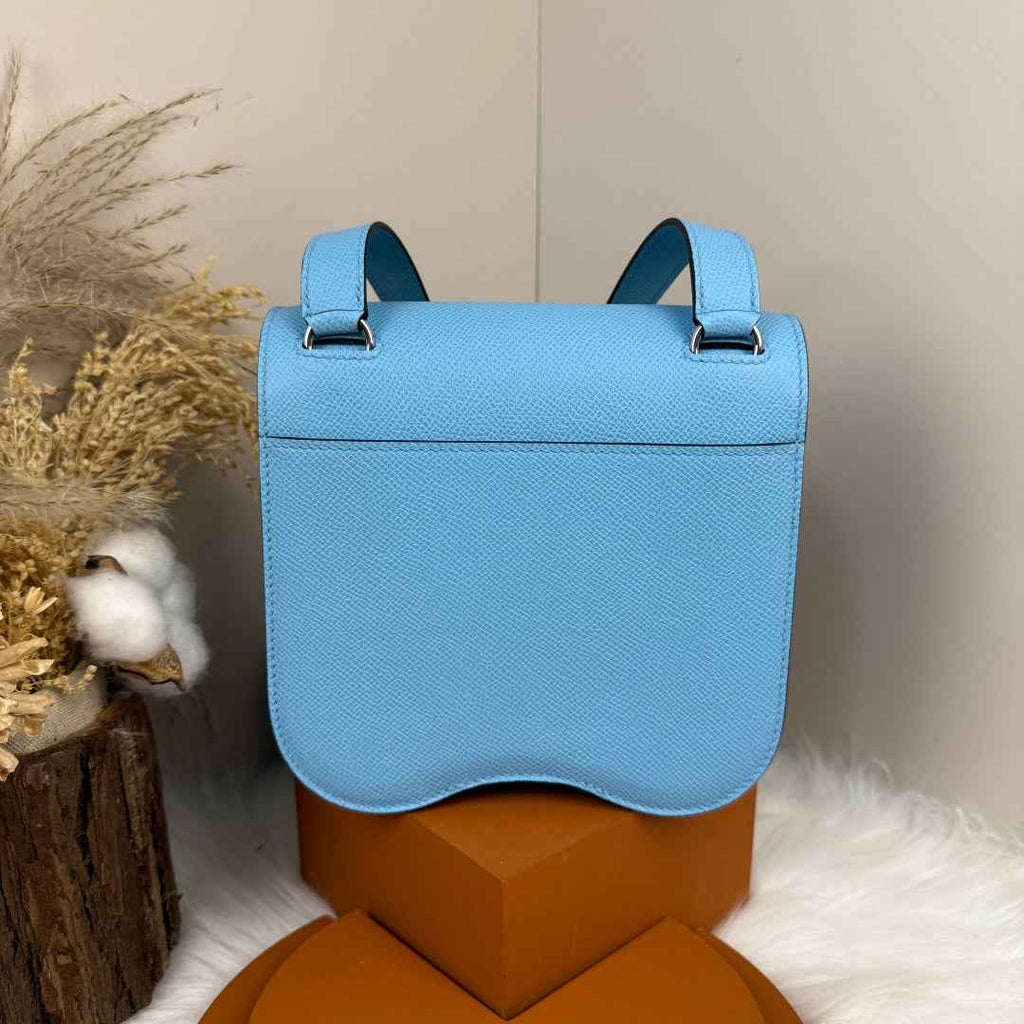 Hermès Della Cavalleria Mini Bag Blue Epsom Calfskin Silver Hardware