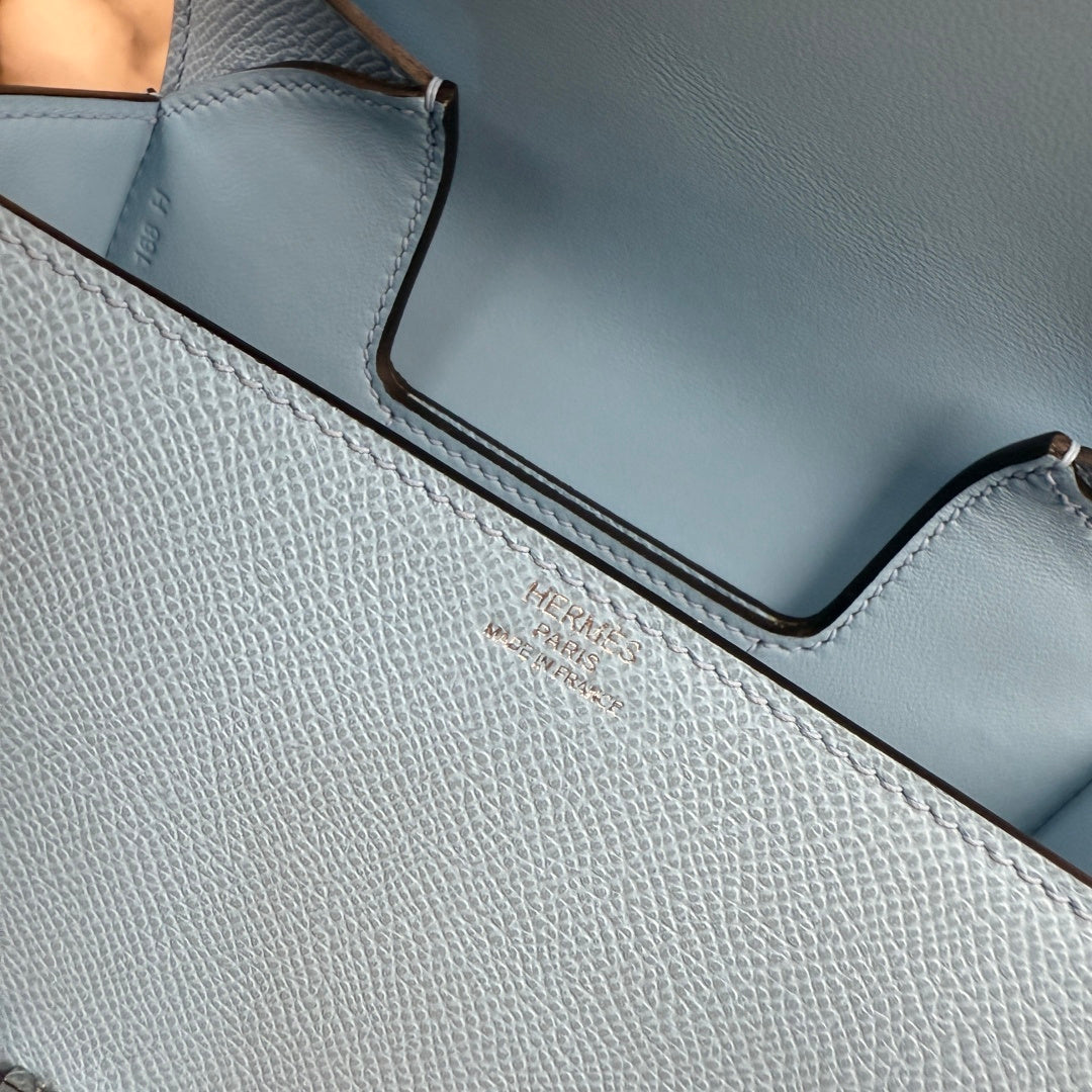Hermès Della Cavalleria Mini Bag Blue Epsom Calfskin Silver Hardware