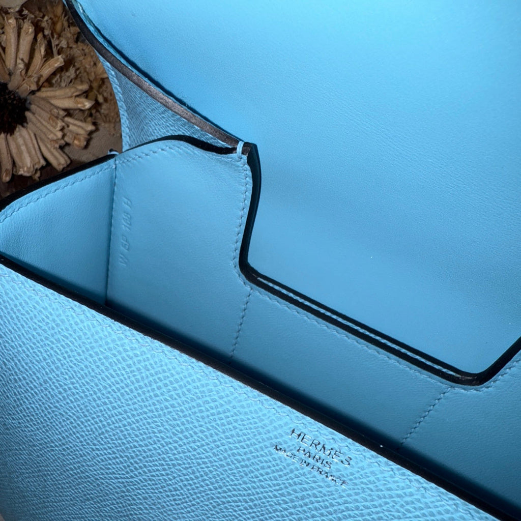 Hermès Della Cavalleria Mini Bag Blue Epsom Calfskin Silver Hardware