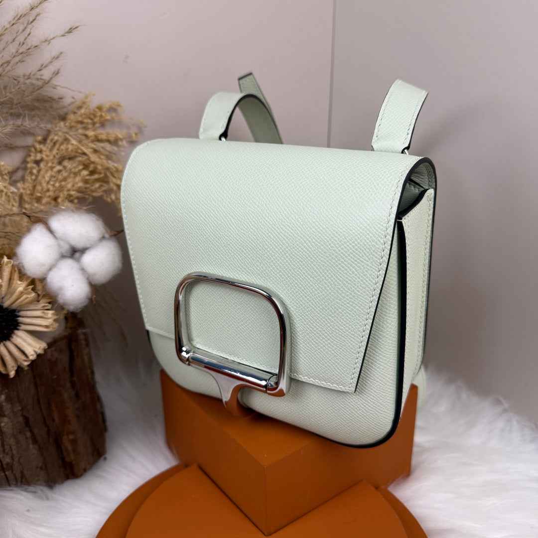 Hermès Della Cavalleria Mini Bag Light Blue Epsom Calfskin Silver Hardware