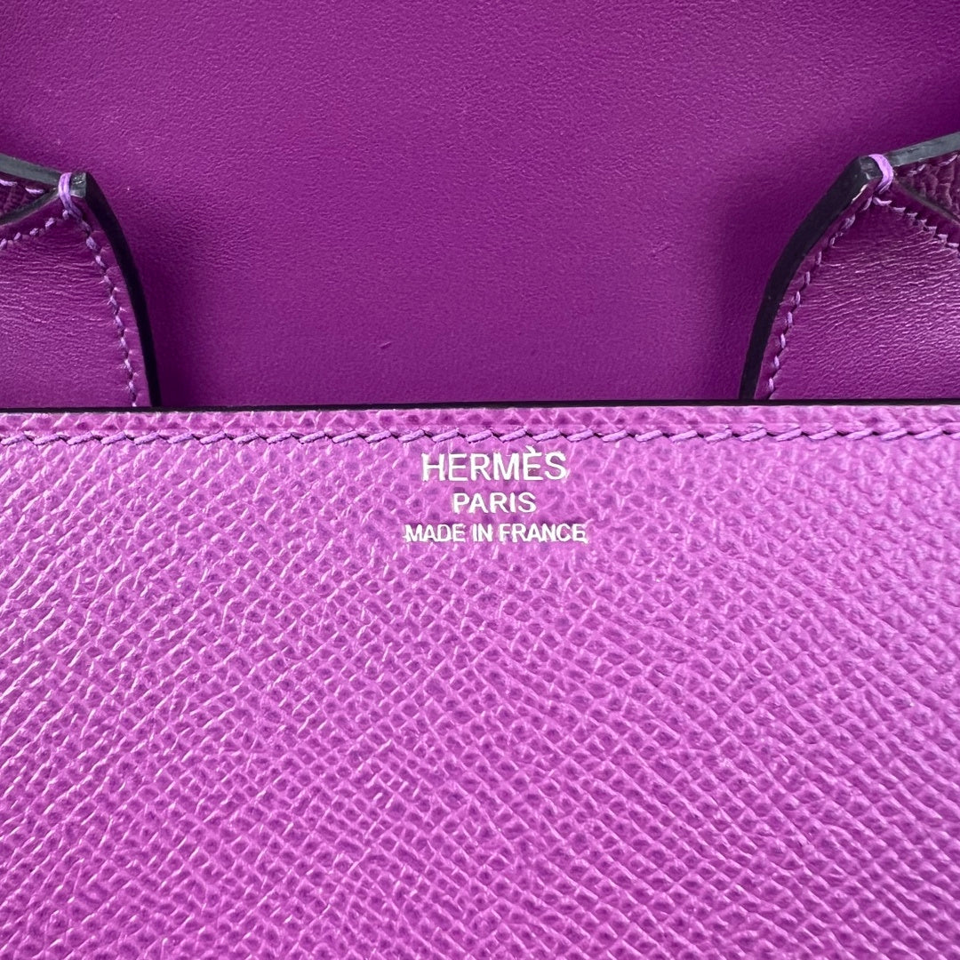 Hermès Della Cavalleria Mini Bag Purple Epsom Calfskin Silver Hardware