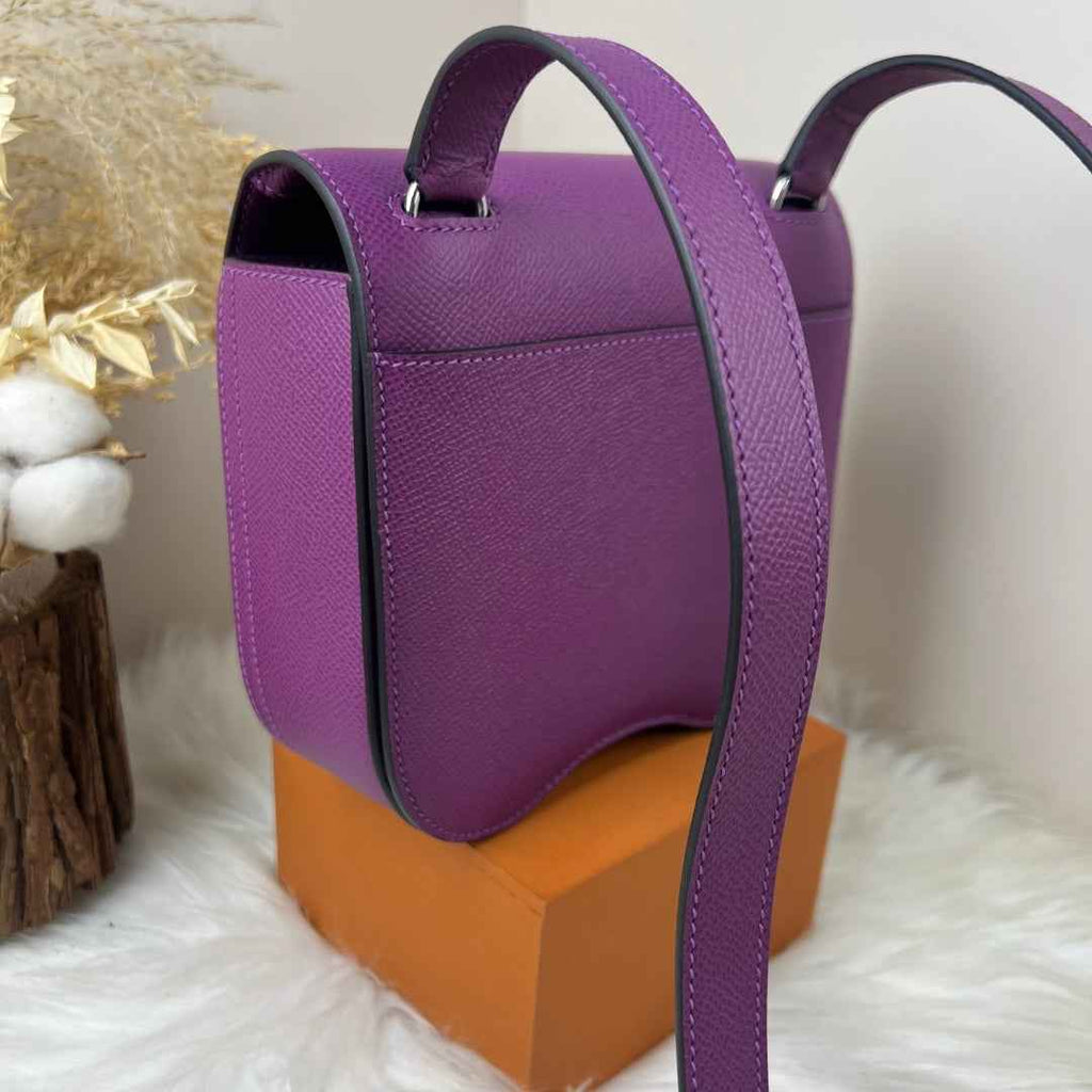 Hermès Della Cavalleria Mini Bag Purple Epsom Calfskin Silver Hardware