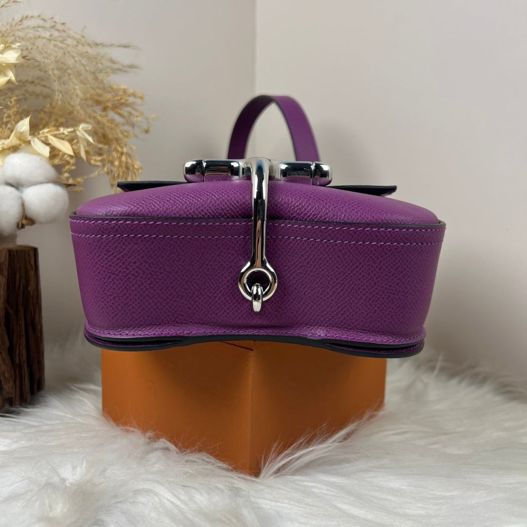 Hermès Della Cavalleria Mini Bag Purple Epsom Calfskin Silver Hardware