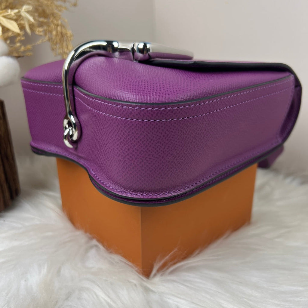 Hermès Della Cavalleria Mini Bag Purple Epsom Calfskin Silver Hardware