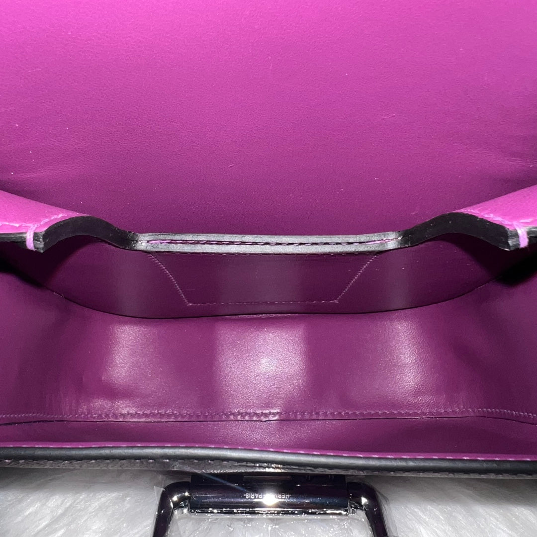 Hermès Della Cavalleria Mini Bag Purple Epsom Calfskin Silver Hardware