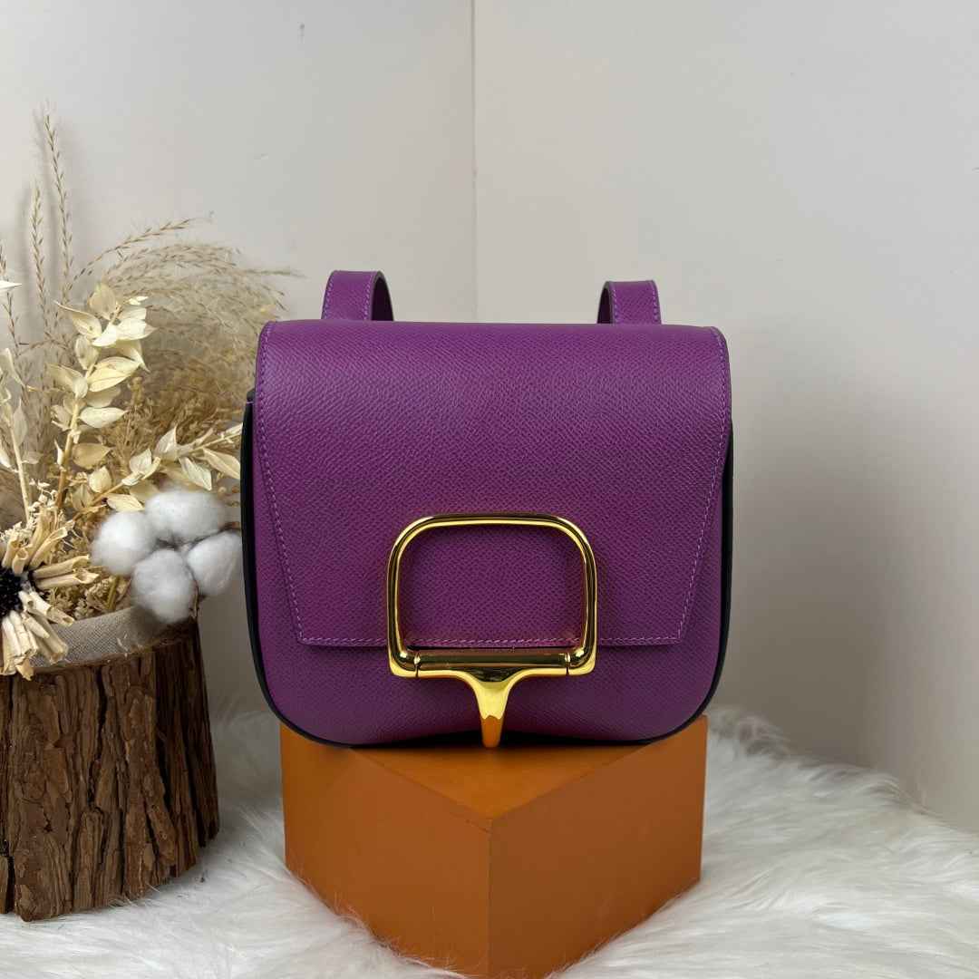 Hermès Della Cavalleria Mini Bag Purple Epsom Calfskin Gold Hardware
