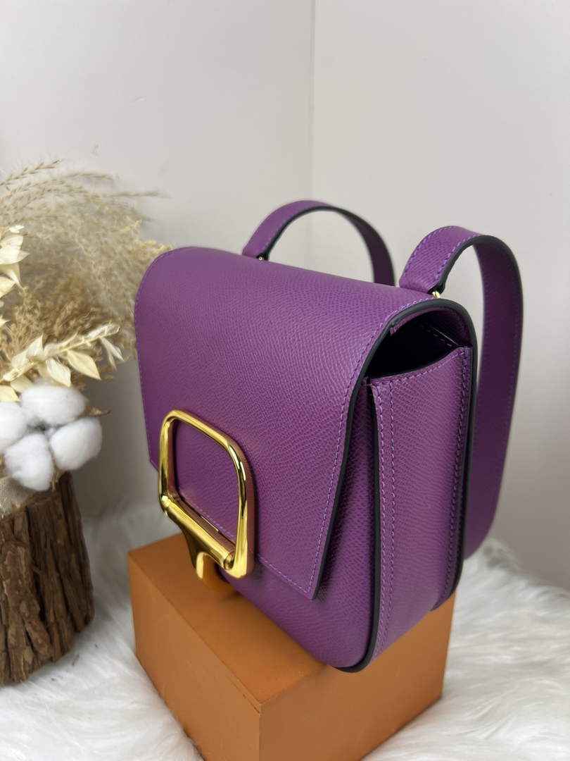 Hermès Della Cavalleria Mini Bag Purple Epsom Calfskin Gold Hardware