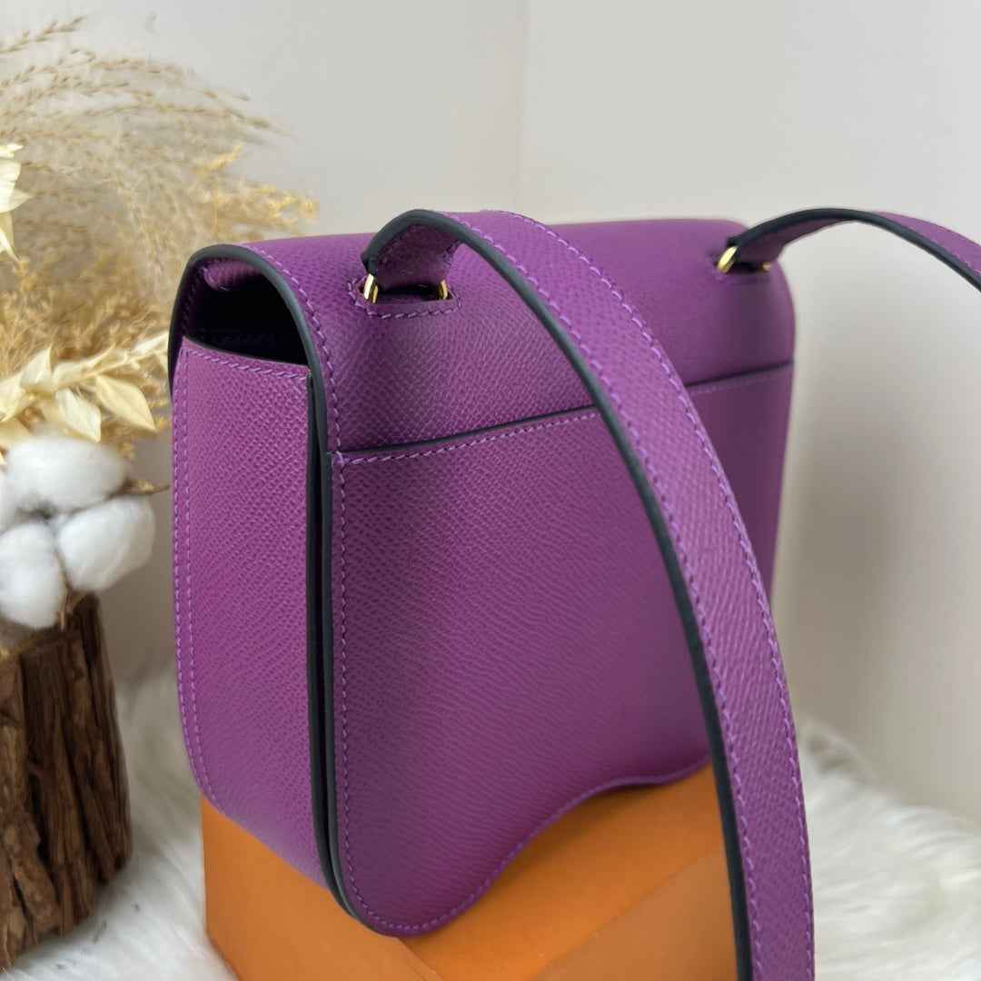 Hermès Della Cavalleria Mini Bag Purple Epsom Calfskin Gold Hardware