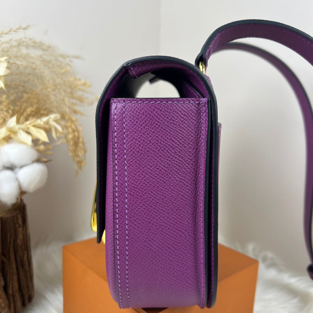 Hermès Della Cavalleria Mini Bag Purple Epsom Calfskin Gold Hardware