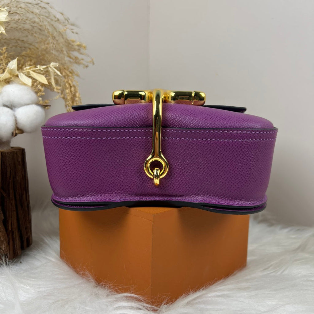 Hermès Della Cavalleria Mini Bag Purple Epsom Calfskin Gold Hardware