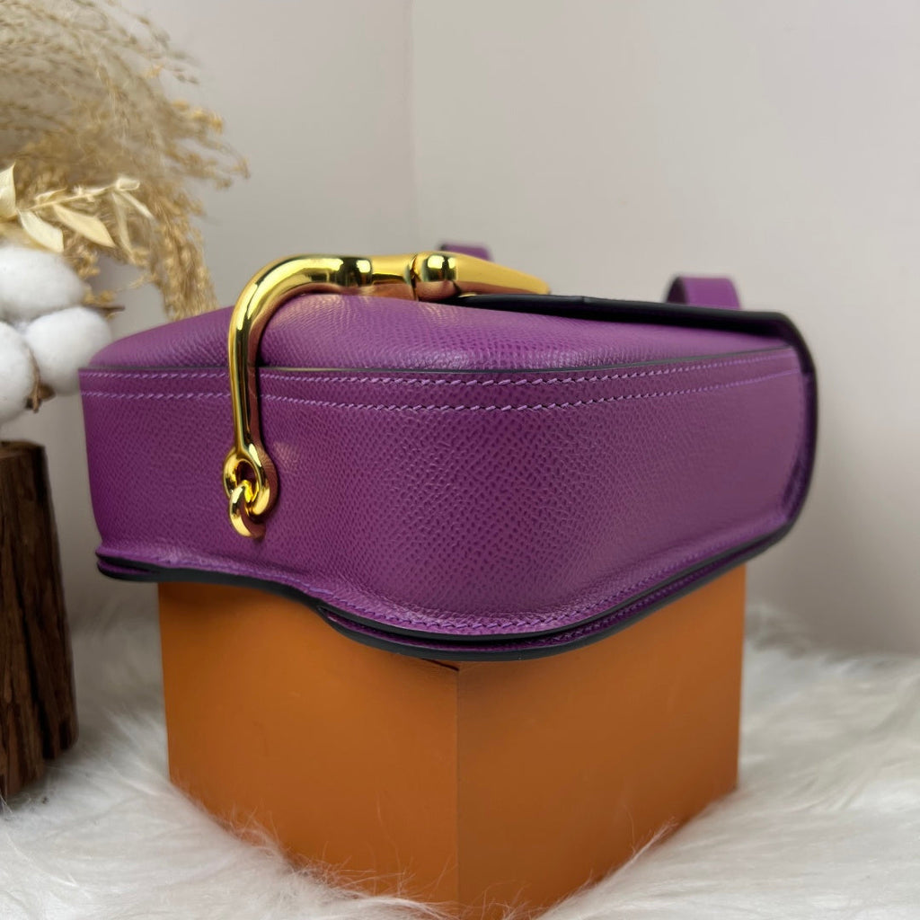 Hermès Della Cavalleria Mini Bag Purple Epsom Calfskin Gold Hardware