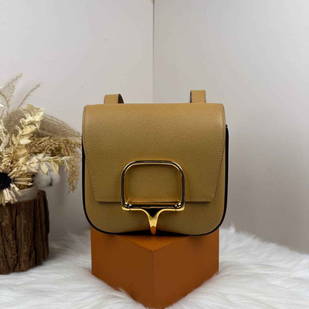 Hermès Della Cavalleria Mini Bag Apricot Epsom Calfskin Gold Hardware