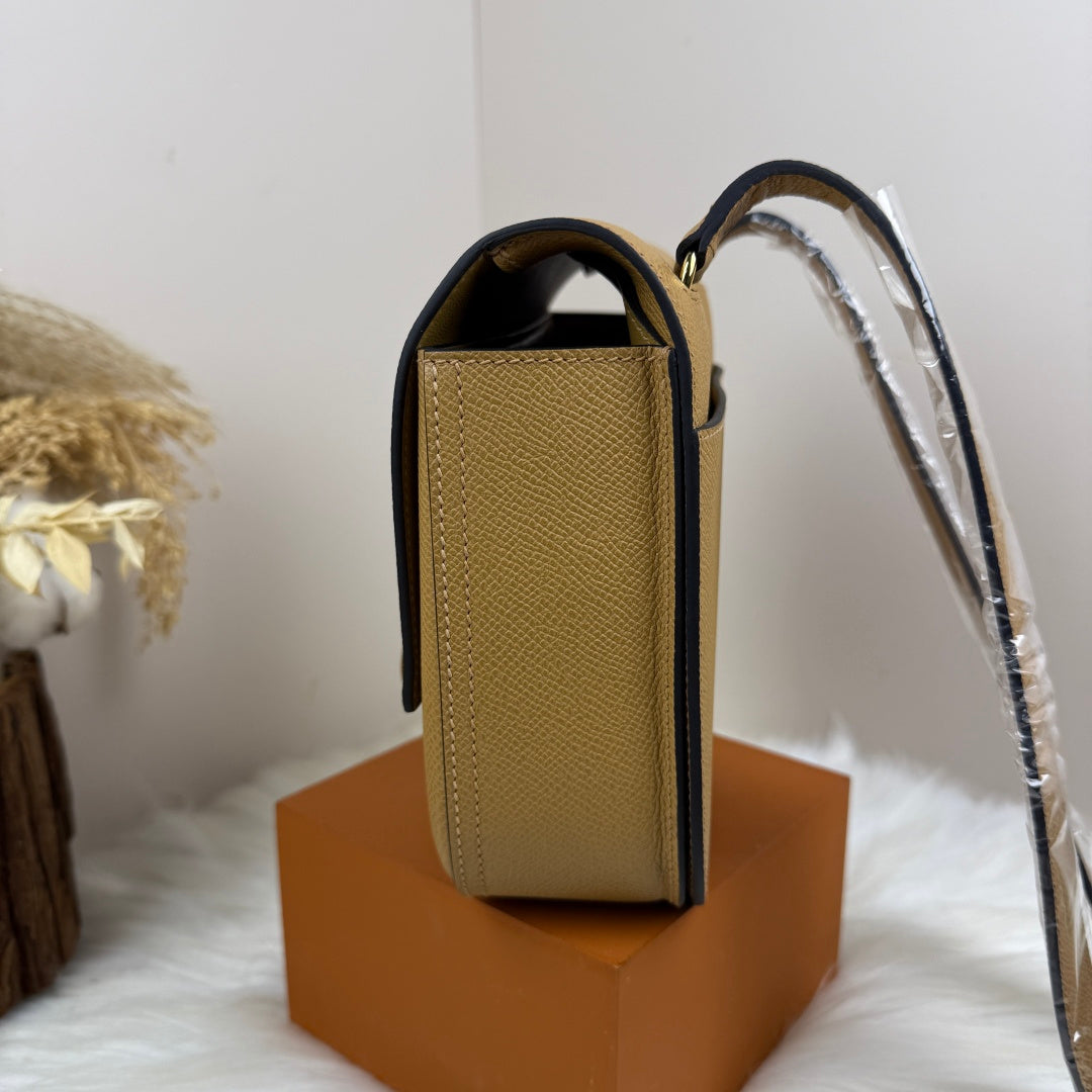 Hermès Della Cavalleria Mini Bag Apricot Epsom Calfskin Gold Hardware
