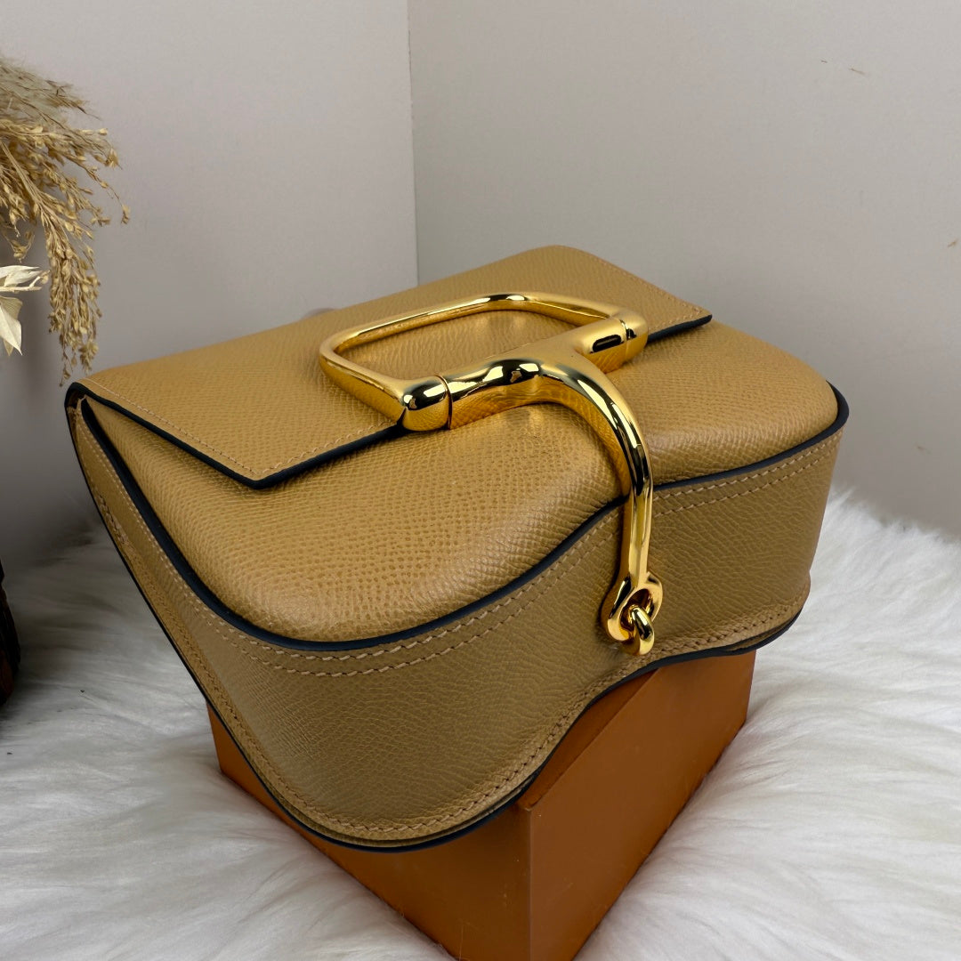 Hermès Della Cavalleria Mini Bag Apricot Epsom Calfskin Gold Hardware